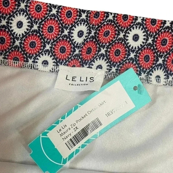 Le Lis Collection Maura Zip Pocket Geometric Print Women’s Skirt size 2X New - Picture 4 of 9